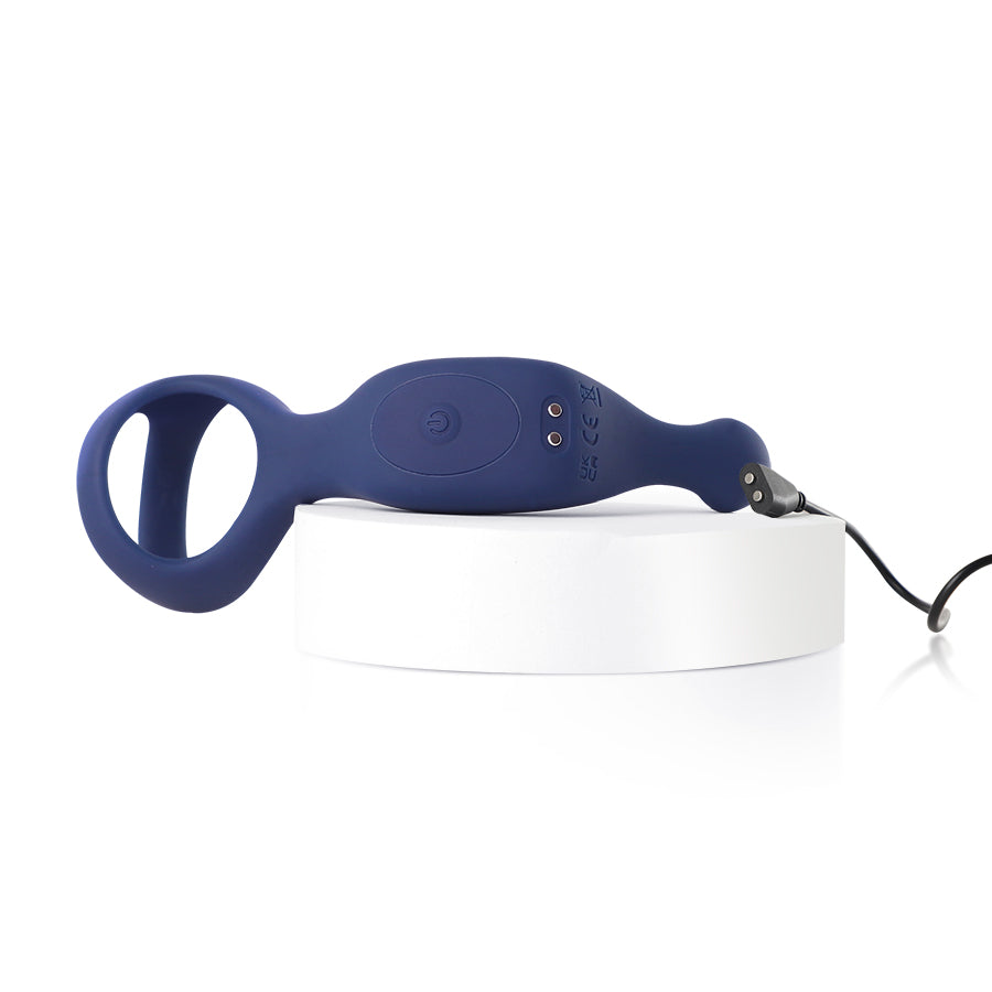 Perineum Massager with adjustable three-way cock ring