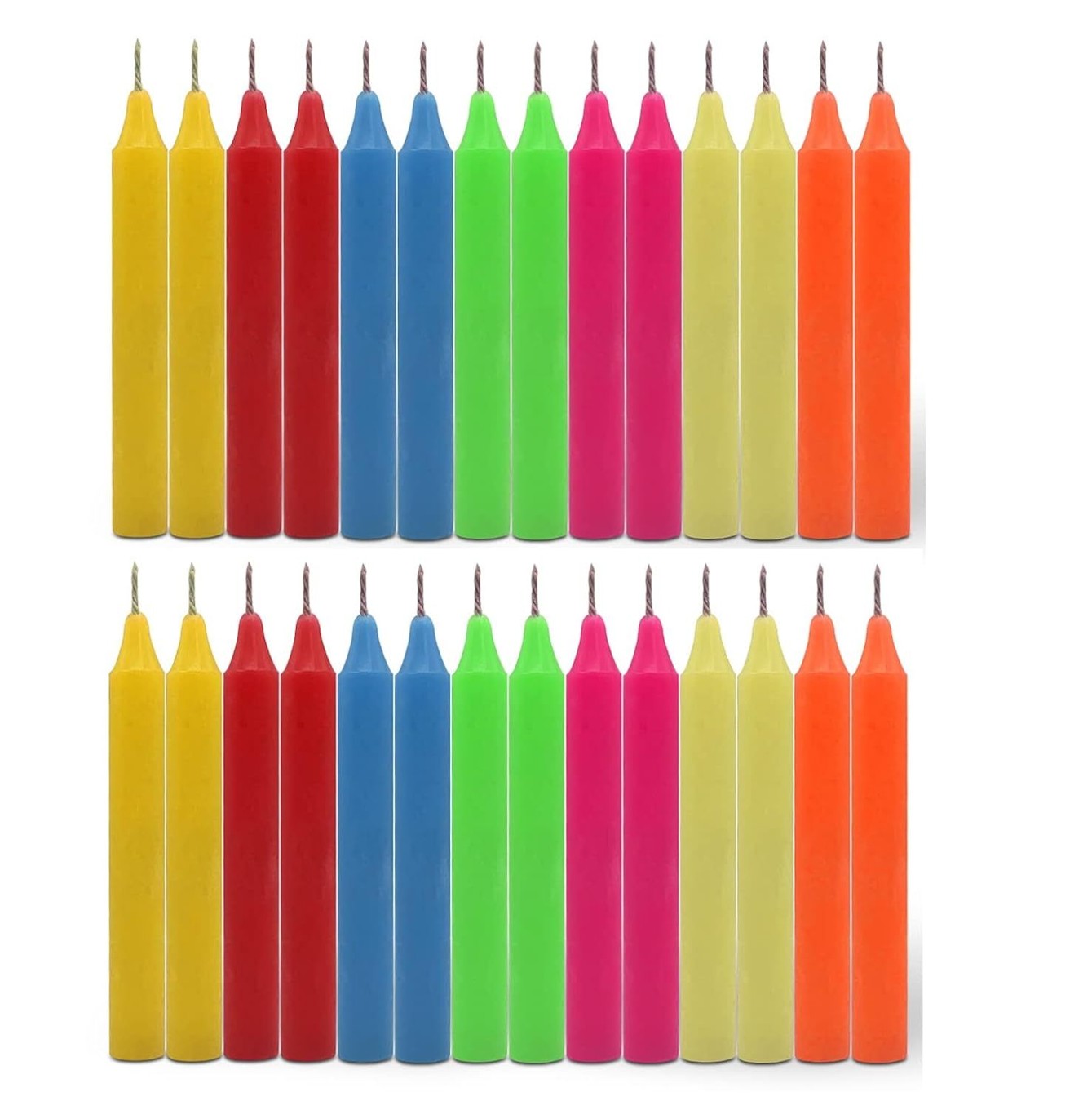 Unscented Pure Wax Stick Candle Pack of 20 (Multicolor)